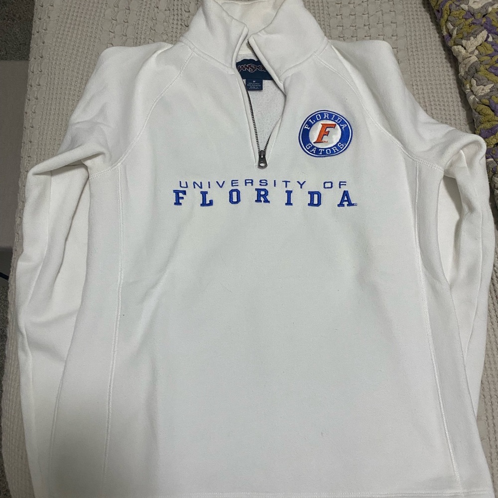 Jansport White University of Florida Quarter-Zip Pullover